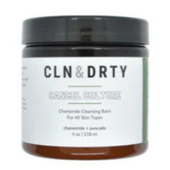 Jar of CLN & DIRTY cleansing balm on a white background