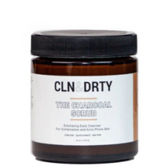 Jar of CLN & DIRTY Charcoal Scrub on a white background