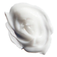 White cream swatch on a white background