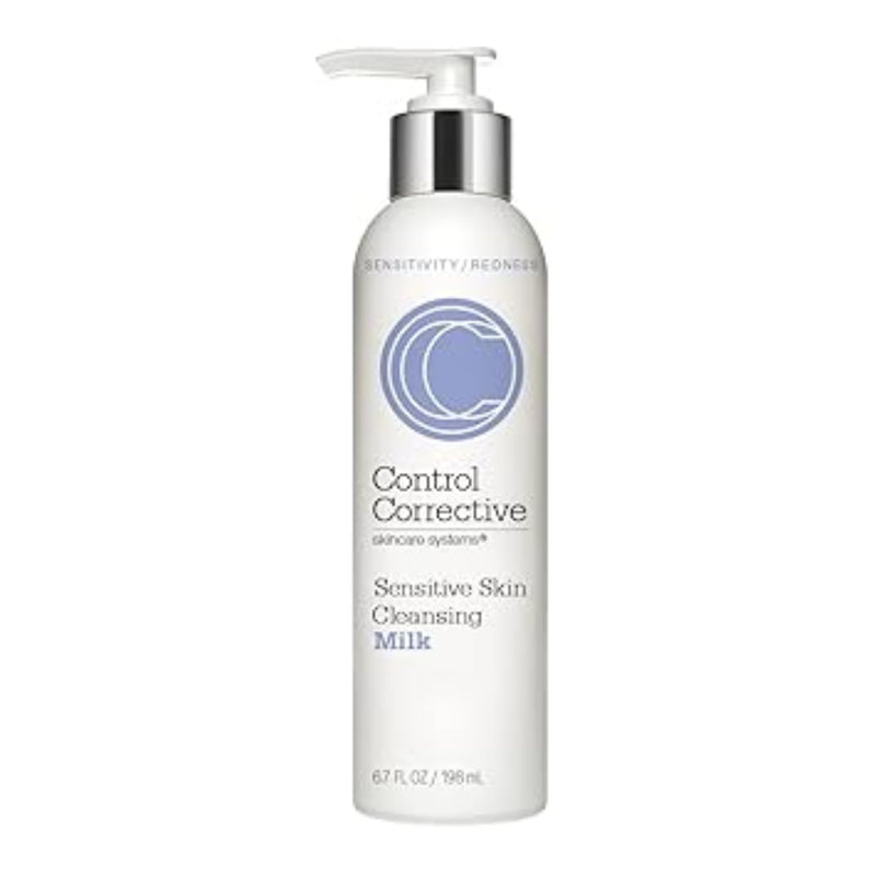 Control Corrective sensitive skin cleansing milk bottle on a white background
