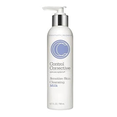 Control Corrective sensitive skin cleansing milk bottle on a white background