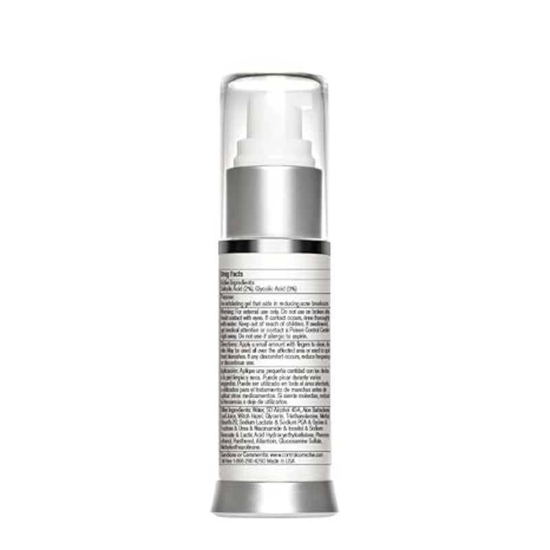 Control Corrective Acne Spot Treatment bottle with silver cap and label on a white background
