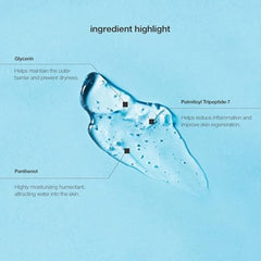 Illustration of Control Corrective Anti-Aging Cleanser with labeled ingredients on a blue background