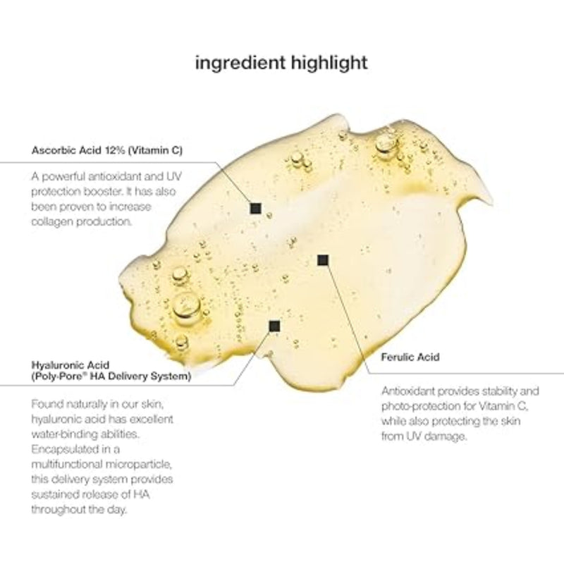 Control Corrective C Defense Serum labeled ingredients on a white background