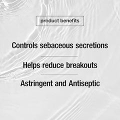 Control Corrective Exfo Tonic product benefits related to sebaceous secretions and breakouts.