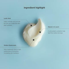 Control Corrective Lactic C Firming Cream Ingredients Highlight on a light blue background