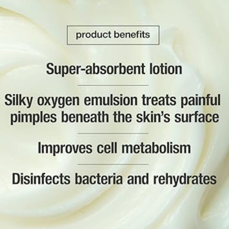 Control Corrective O2 Med product benefits text overlay on a skincare product background