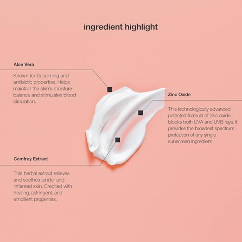 Control Corrective Oil Free Sunscreen SPF 30 ingredients on a pink background