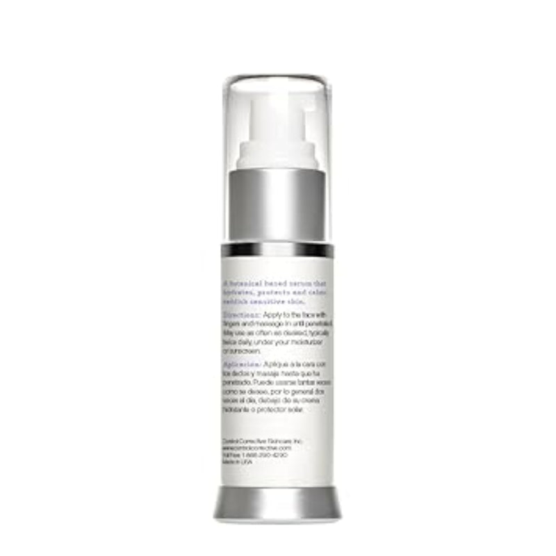 Skincare bottle with clear cap on a white background