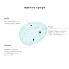 Diagram of skincare ingredient highlights with labels on a white background