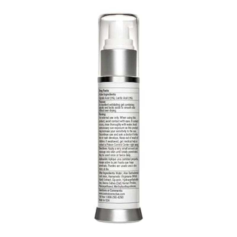 Skincare bottle with label on a white background