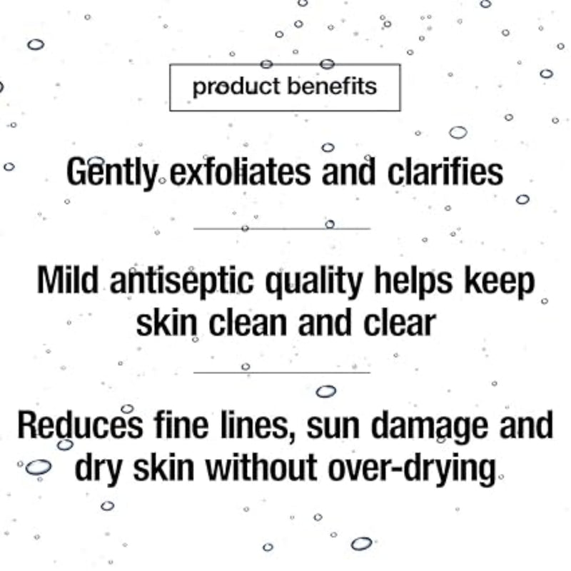 Control Corrective Smoothing Repair Gel Product benefits text on a black and white background with exfoliating elements.