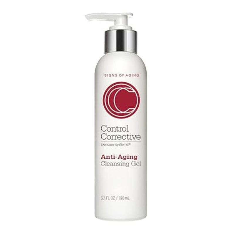 Control Corrective anti-aging cleansing gel bottle on a white background
