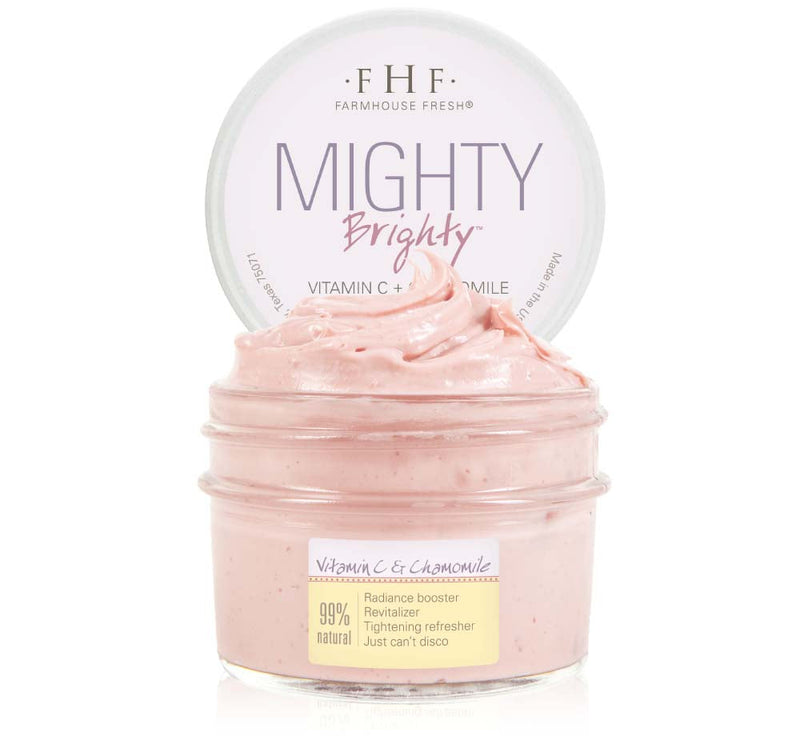 Pink cream jar with 'Farmhouse Fresh' label on a white background