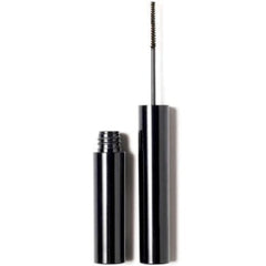 Black mascara with brush on a white background