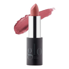 Lipstick with a swatch of color on a white background, featuring the 'glo Skin Beauty' brand.