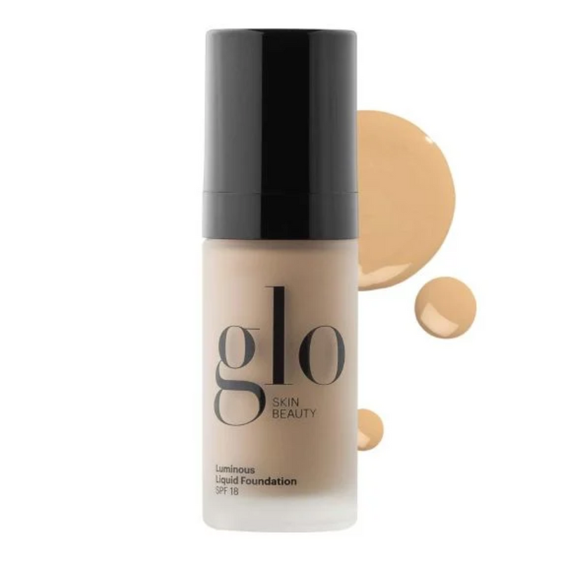 Glo Skin Beauty foundation bottle with a black cap on a white background