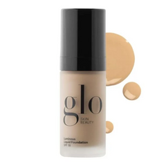 Glo Skin Beauty foundation bottle with a black cap on a white background